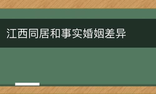 江西同居和事实婚姻差异