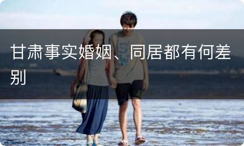 甘肃事实婚姻、同居都有何差别