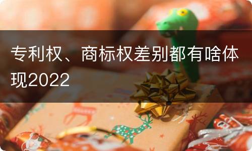 专利权、商标权差别都有啥体现2022