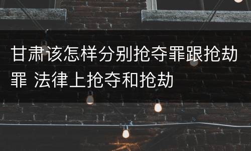 甘肃该怎样分别抢夺罪跟抢劫罪 法律上抢夺和抢劫