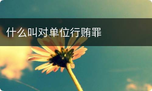 什么叫对单位行贿罪