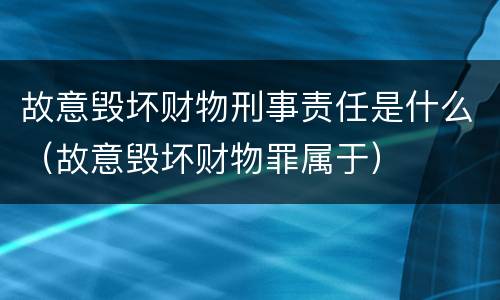 故意毁坏财物刑事责任是什么（故意毁坏财物罪属于）