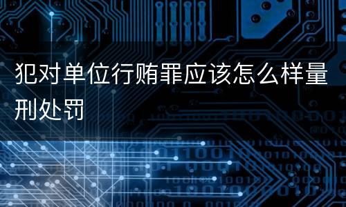 犯对单位行贿罪应该怎么样量刑处罚