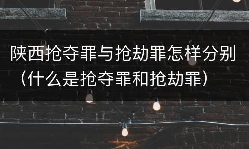 陕西抢夺罪与抢劫罪怎样分别（什么是抢夺罪和抢劫罪）
