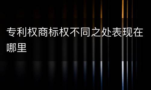专利权商标权不同之处表现在哪里