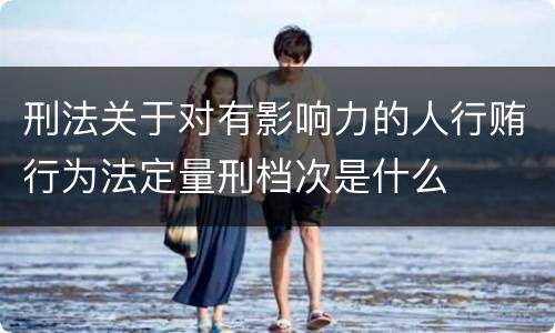 刑法关于对有影响力的人行贿行为法定量刑档次是什么