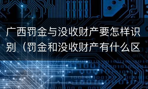 广西罚金与没收财产要怎样识别（罚金和没收财产有什么区别）