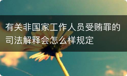 有关非国家工作人员受贿罪的司法解释会怎么样规定