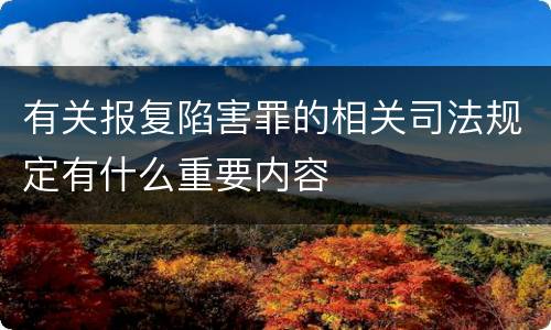 有关报复陷害罪的相关司法规定有什么重要内容