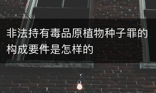 非法持有毒品原植物种子罪的构成要件是怎样的