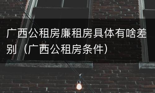 广西公租房廉租房具体有啥差别（广西公租房条件）