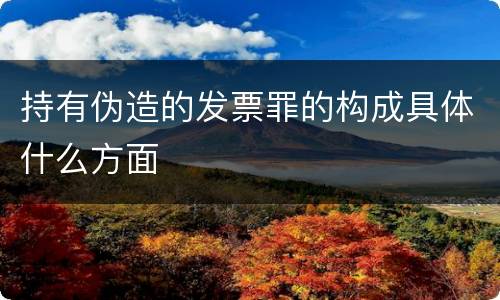持有伪造的发票罪的构成具体什么方面