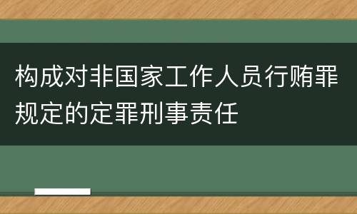 构成对非国家工作人员行贿罪规定的定罪刑事责任