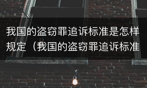 我国的盗窃罪追诉标准是怎样规定（我国的盗窃罪追诉标准是怎样规定的）