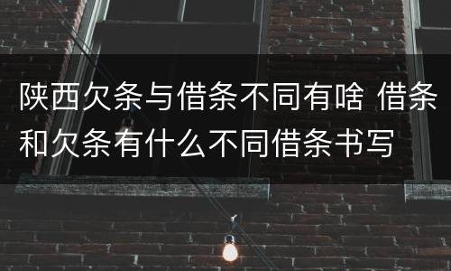 陕西欠条与借条不同有啥 借条和欠条有什么不同借条书写