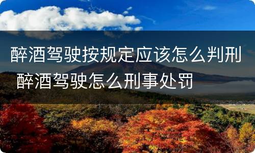醉酒驾驶按规定应该怎么判刑 醉酒驾驶怎么刑事处罚