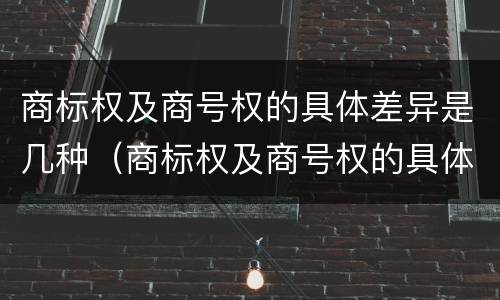商标权及商号权的具体差异是几种（商标权及商号权的具体差异是几种形式）