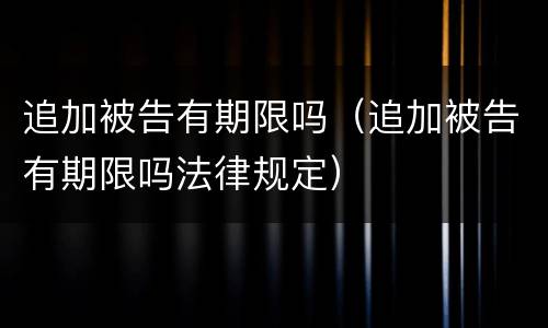 追加被告有期限吗（追加被告有期限吗法律规定）