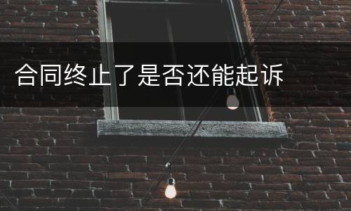 合同终止了是否还能起诉