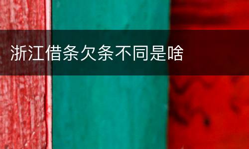 浙江借条欠条不同是啥