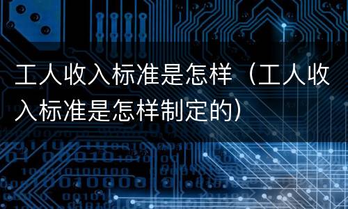工人收入标准是怎样（工人收入标准是怎样制定的）