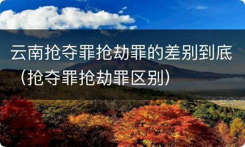 云南抢夺罪抢劫罪的差别到底（抢夺罪抢劫罪区别）