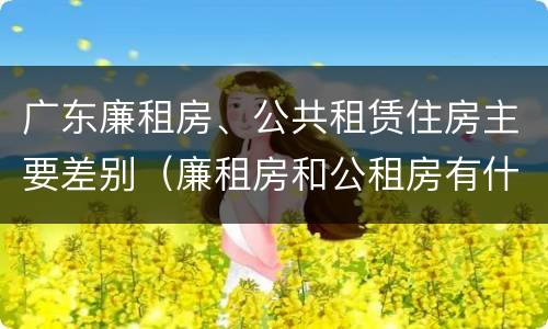 广东廉租房、公共租赁住房主要差别（廉租房和公租房有什么区别广州）