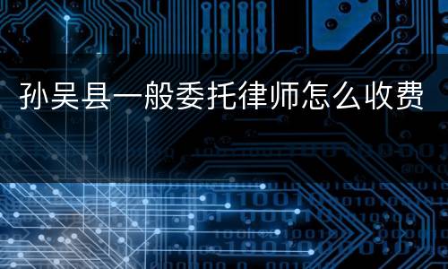 孙吴县一般委托律师怎么收费