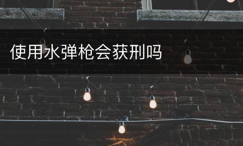 使用水弹枪会获刑吗