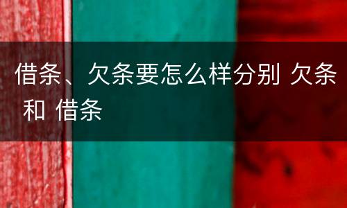 借条、欠条要怎么样分别 欠条 和 借条