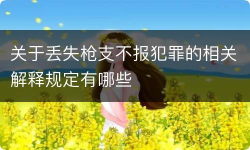 关于丢失枪支不报犯罪的相关解释规定有哪些