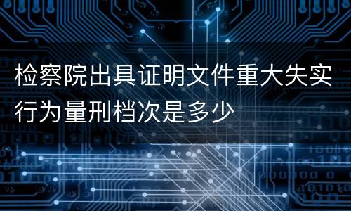 检察院出具证明文件重大失实行为量刑档次是多少