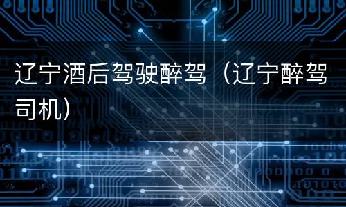 辽宁酒后驾驶醉驾（辽宁醉驾司机）