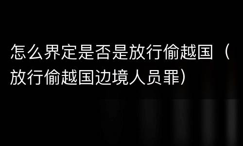 怎么界定是否是放行偷越国（放行偷越国边境人员罪）