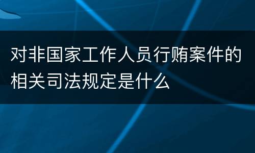 对非国家工作人员行贿案件的相关司法规定是什么