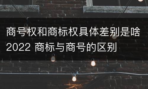 商号权和商标权具体差别是啥2022 商标与商号的区别