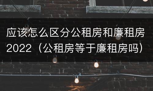 应该怎么区分公租房和廉租房2022（公租房等于廉租房吗）