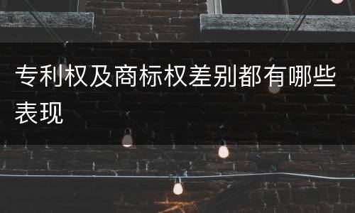 专利权及商标权差别都有哪些表现