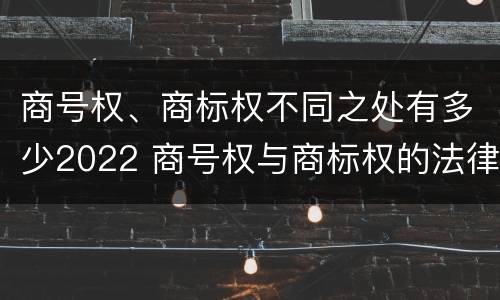 商号权、商标权不同之处有多少2022 商号权与商标权的法律冲突与解决