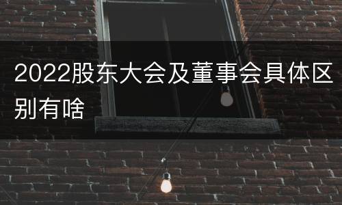 2022股东大会及董事会具体区别有啥