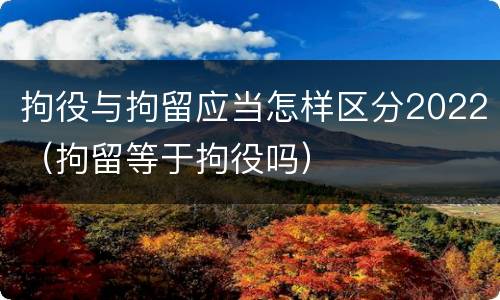 拘役与拘留应当怎样区分2022（拘留等于拘役吗）