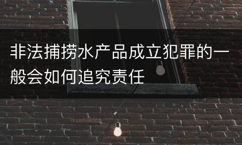 非法捕捞水产品成立犯罪的一般会如何追究责任