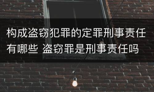 构成盗窃犯罪的定罪刑事责任有哪些 盗窃罪是刑事责任吗