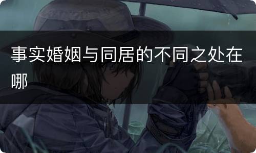 事实婚姻与同居的不同之处在哪