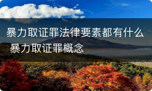 暴力取证罪法律要素都有什么 暴力取证罪概念