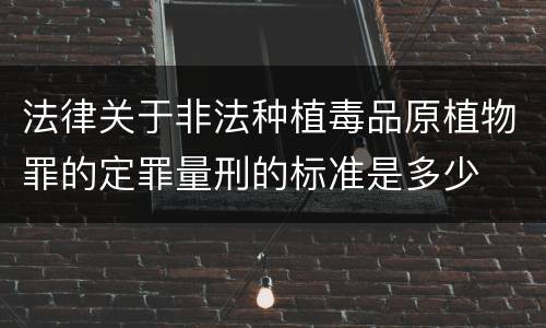 法律关于非法种植毒品原植物罪的定罪量刑的标准是多少