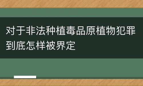 对于非法种植毒品原植物犯罪到底怎样被界定