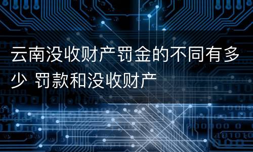 云南没收财产罚金的不同有多少 罚款和没收财产