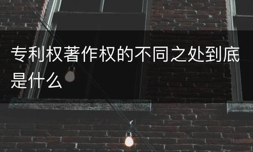 专利权著作权的不同之处到底是什么