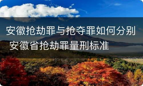 安徽抢劫罪与抢夺罪如何分别 安徽省抢劫罪量刑标准